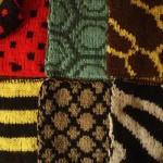 Double knitted animal squares